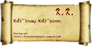 Kálnay Kászon névjegykártya